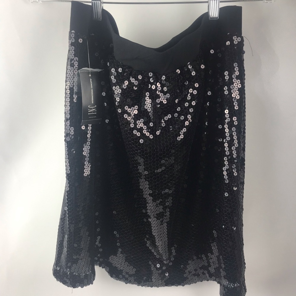 INC Sequined Black Skirt Sz L